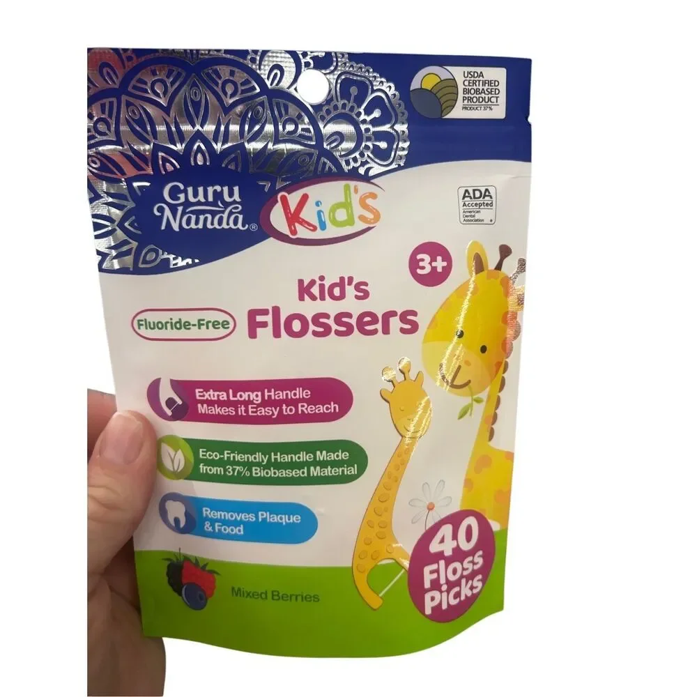 3 PACKS Of GuruNanda Kids' Giraffe Shaped‎ Flossers